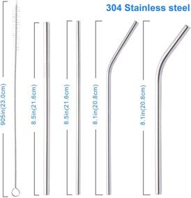 img 2 attached to 🌱 Portable and Eco-Friendly Stainless Steel Reusable Straws with Case - 8 Set, Including 2 Straw Cleaners