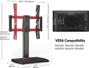 img 3 attached to 📺 FITUEYES Tabletop TV Stand Base with Swivel Mount for 32-55 inch Flat Screen TV, Universal 2-Level Height Adjustable Stand Holds up to 88 lbs, Black