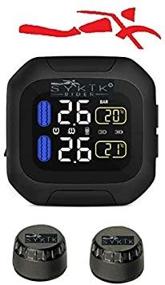 img 1 attached to 🏍️ SYKIK Rider SRTP300: Wireless Motorcycle Tire Pressure Monitoring System - 1.5” Monitor