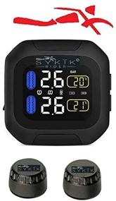 img 2 attached to 🏍️ SYKIK Rider SRTP300: Wireless Motorcycle Tire Pressure Monitoring System - 1.5” Monitor