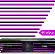 40 pieces car air conditioner vent outlet trim strip diy decoration u shape moulding trim strip line car shiny accessories (purple) logo