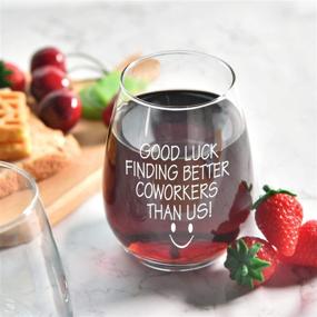 img 2 attached to 👥 Best Coworkers Ever Stemless Wine Glass 15Oz, Hilarious Farewell Gift for Leaving, Goodbye, New Job, Colleagues, Boss, Friends - Women Men Coworkers Colleagues Friends