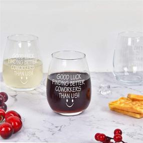 img 1 attached to 👥 Best Coworkers Ever Stemless Wine Glass 15Oz, Hilarious Farewell Gift for Leaving, Goodbye, New Job, Colleagues, Boss, Friends - Women Men Coworkers Colleagues Friends