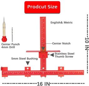 img 3 attached to 🔧 Rokrou Cabinet Hardware Jig Cabinet Pull Template - Aluminum Wood Drilling Templates Tool for Drawer Front Knobs, Door Pulls, Handles - No Measurement Needed, Includes 4mm Drill and Puncher