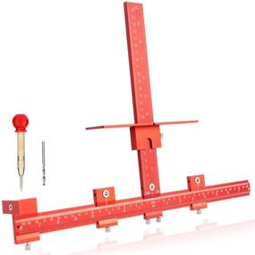 img 4 attached to 🔧 Rokrou Cabinet Hardware Jig Cabinet Pull Template - Aluminum Wood Drilling Templates Tool for Drawer Front Knobs, Door Pulls, Handles - No Measurement Needed, Includes 4mm Drill and Puncher