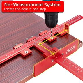 img 1 attached to 🔧 Rokrou Cabinet Hardware Jig Cabinet Pull Template - Aluminum Wood Drilling Templates Tool for Drawer Front Knobs, Door Pulls, Handles - No Measurement Needed, Includes 4mm Drill and Puncher