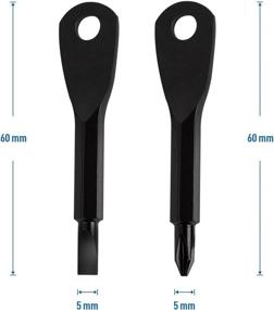 img 2 attached to QWORK 3 Pcs Portable Stainless Steel Screwdriver Key Set with Key Ring and Can Bottle Opener Key Chain (Black)