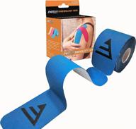 💪 energia fitness kinesiology tape: 10 inch precut hypoallergenic elastic, waterproof breathable medical cotton athletic sports tape for pain relief - blue (20 strips) логотип