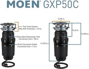 img 2 attached to Moen GXP50C Prep Series PRO 0.5 🗑️ HP Continuous Feed Garbage Disposal with Power Cord