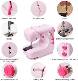 img 2 attached to 🧵 YUEMIDAMY Portable Electric Sewing Machine: Small & Lightweight Handheld Sewing Machine - Double Thread, Night Light, Suitable for all Fabrics (Pink)