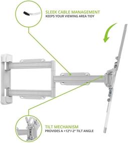 img 2 attached to 📺 White Full Motion Mount Kanto PS300W for 26-inch to 60-inch TVs