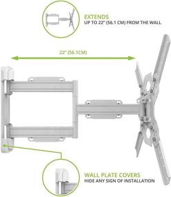 img 1 attached to 📺 White Full Motion Mount Kanto PS300W for 26-inch to 60-inch TVs