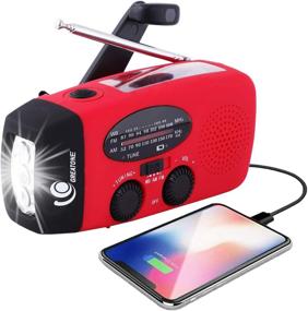 img 4 attached to 🌦️ GREATONE Weather Radio: Self Powered Emergency Hand Crank AM/FM NOAA Solar Weather Radio with LED Flashlight - Red