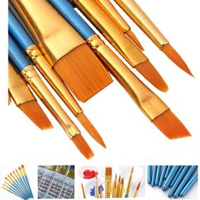 img 4 attached to AOOK 10-Piece Watercolor Paint 🖌️ Brush Set for Professional Artists (1-Pack)