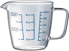 img 4 attached to 🔬 Heat-Resistant Glass Measuring Cup with Scale - Ideal for Laboratory, Milk Making, Baking, and More - 250ml/8oz Capacity