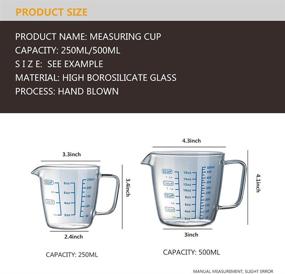 img 2 attached to 🔬 Heat-Resistant Glass Measuring Cup with Scale - Ideal for Laboratory, Milk Making, Baking, and More - 250ml/8oz Capacity