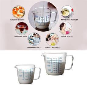 img 3 attached to 🔬 Heat-Resistant Glass Measuring Cup with Scale - Ideal for Laboratory, Milk Making, Baking, and More - 250ml/8oz Capacity