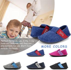 img 3 attached to STQ KIDS Unisex-Child Fuzzy Slippers: Slip On 👧 House Shoes for Toddlers and Little Kids, Boys and Girls