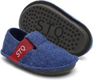 stq kids unisex-child fuzzy slippers: slip on 👧 house shoes for toddlers and little kids, boys and girls logo