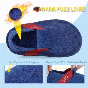 img 2 attached to STQ KIDS Unisex-Child Fuzzy Slippers: Slip On 👧 House Shoes for Toddlers and Little Kids, Boys and Girls