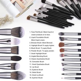 img 2 attached to 🖌️ BS-MALL 16pcs Makeup Brush Set - Premium Synthetic Bristles for Powder, Foundation, Blush, Contour, Concealers, Lip, and Eyeshadow - Complete Brushes Kit