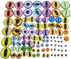 img 4 attached to 🐉 Julie Wang Glass Dragon Eye Cabochons - 180PCS Assorted Sizes for Doll Making & Jewelry Settings