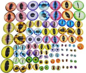 img 3 attached to 🐉 Julie Wang Glass Dragon Eye Cabochons - 180PCS Assorted Sizes for Doll Making & Jewelry Settings