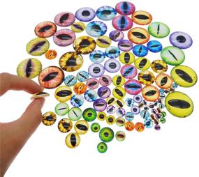 img 1 attached to 🐉 Julie Wang Glass Dragon Eye Cabochons - 180PCS Assorted Sizes for Doll Making & Jewelry Settings