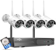 8ch expandable wireless security camera system with 1tb hard drive, one-way audio, 8-channel nvr and 4pcs 1296p 3.0mp night vision wifi surveillance cameras - ideal for dc power, home, and outdoor security logo