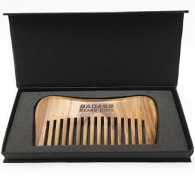 img 1 attached to 🧔 Premium Hand Carved Sandalwood Beard Comb for Men - Optimized for Thick and Dense Beards, Ideal for Curly Hair - A Must-Have Grooming Tool