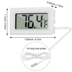 img 3 attached to 🌡️ LCD Digital Aquarium Thermometer with Probe - 8-Piece Fish Tank & Terrarium Temperature Meter Gauge for Reptile, Vehicle, and Refrigerator - Fahrenheit (White)