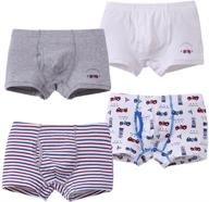 🩳 cute & comfy: toddler baby boy boxer briefs - 4 pack of cotton underwear boxer shorts (1-9t) logo