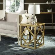 🏺 safavieh american homes collection milo end table with silver leaf trellis design logo