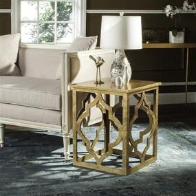 img 2 attached to 🏺 Safavieh American Homes Collection Milo End Table with Silver Leaf Trellis Design