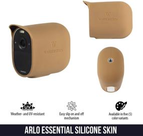 img 3 attached to 📷 Силиконовые чехлы Wasserstein для камеры Arlo Essential Spotlight - коричневый, 3 шт. - расширенная совместимость (не подходит для Arlo Ultra/Ultra 2/Pro/Pro 2/Pro 3, HD, Floodlight)