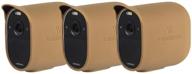 📷 силиконовые чехлы wasserstein для камеры arlo essential spotlight - коричневый, 3 шт. - расширенная совместимость (не подходит для arlo ultra/ultra 2/pro/pro 2/pro 3, hd, floodlight) логотип