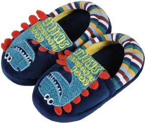 img 3 attached to Adorable Kids Unicorn House Slippers - Dinosaur Theme for Cosy Winter Feet (Toddler/Little Kid)