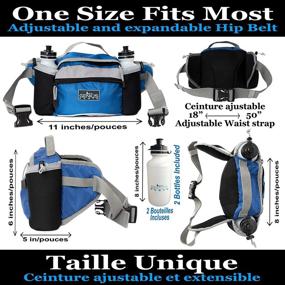 img 2 attached to Genius Earth Travel/Hiking Fanny Pack with Water Bottle Holder - Waterproof Waist Bag & 🎒 Lumbar Pouch Set of 2 Bottles Included | Ideal for Women, Men, Kids & Dog Walking