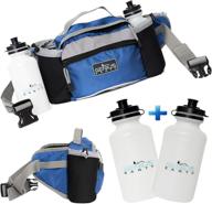 genius earth travel/hiking fanny pack with water bottle holder - waterproof waist bag & 🎒 lumbar pouch set of 2 bottles included | ideal for women, men, kids & dog walking логотип