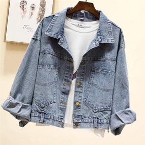 img 2 attached to 👚 Trendy Tassel Denim Jacket for Women: Oversized Crop Jeans Jacket