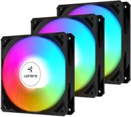 uphere 120mm case fan pwm 4-pin high airflow rainbow led for computer cases cooling logo