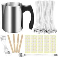 🕯️ kyrieval 207pcs candle making kit | includes 100pcs cotton candle wicks, 1pcs candle pouring cup, 1pcs spoon, 100pcs wicks sticker, 4pcs candle wicks holder | perfect for diy candle making logo