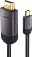 🔌 в корню usb c кабель hdmi высокой производительности: 4k 60гц, 6 футов / 2 метра, совместим с thunderbolt 3 и usb 3.1 для macbook pro, ipad pro, imac 4k/5k, surface book 2, samsung s8/s9, note 8/9 логотип