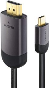 img 4 attached to 🔌 В корню USB C кабель HDMI высокой производительности: 4K 60Гц, 6 футов / 2 метра, совместим с Thunderbolt 3 и USB 3.1 для MacBook Pro, iPad Pro, iMac 4K/5K, Surface Book 2, Samsung S8/S9, Note 8/9