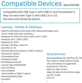 img 1 attached to 🔌 В корню USB C кабель HDMI высокой производительности: 4K 60Гц, 6 футов / 2 метра, совместим с Thunderbolt 3 и USB 3.1 для MacBook Pro, iPad Pro, iMac 4K/5K, Surface Book 2, Samsung S8/S9, Note 8/9