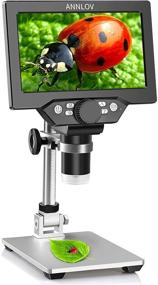 img 4 attached to 🔬 ANNLOV 1200X Maginfication 1080P Coin Microscope with Metal Stand - 7" LCD Digital Microscope, 12MP Ultra-Precise Focusing Video Camera for Kids & Adults, 8 LED Fill Lights, Windows/Mac Compatible