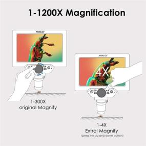 img 2 attached to 🔬 ANNLOV 1200X Maginfication 1080P Coin Microscope with Metal Stand - 7" LCD Digital Microscope, 12MP Ultra-Precise Focusing Video Camera for Kids & Adults, 8 LED Fill Lights, Windows/Mac Compatible