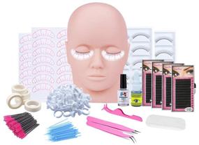 img 4 attached to Eyelash Extension Kit - Practice Set for Beginners, False Eyelashes Extension Training with Mannequin Head, Lip Makeup Practice, Eyelash Grafting Training Tool Kit