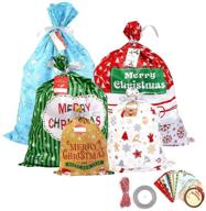 🎁 christmas goody bags: 30 assorted sizes with hanging tags - perfect for kids party favors and gift wrapping supplies logo