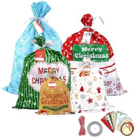 img 4 attached to 🎁 Christmas Goody Bags: 30 Assorted Sizes with Hanging Tags - Perfect for Kids Party Favors and Gift Wrapping Supplies